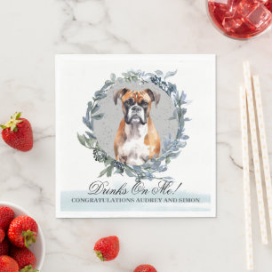 Guardanapo De Papel Boxer Dog Pet Weds Weds Wedding Wedding