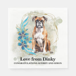 Guardanapo De Papel Boxer Dog Wedding Napkins com Cães Foto