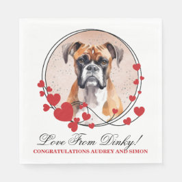 Guardanapo De Papel Boxer Dog Wedding Napkins com Cães Foto