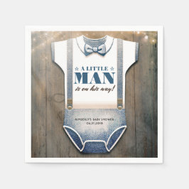 Guardanapo De Papel Boy Chá de fraldas Rustic Country Bodysuite