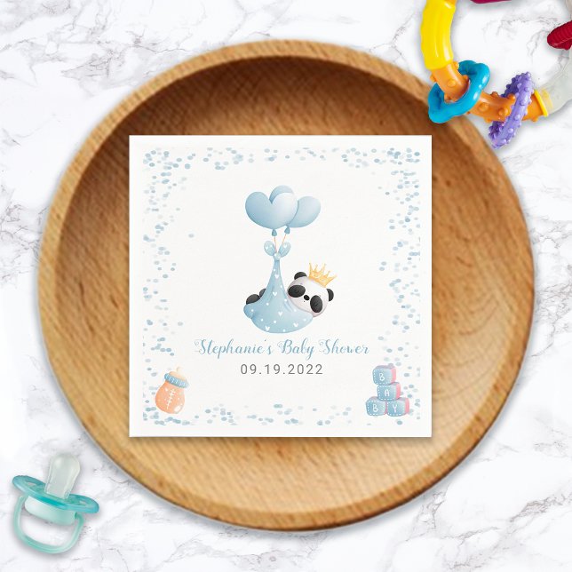 Guardanapo De Papel Boy Panda Bear Blue Chá de fraldas Napkins (Boy Panda Bear Blue Baby Shower Napkins 
)