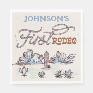 Guardanapo De Papel Boys Blue Western Desert First Rodeo primeiro aniv