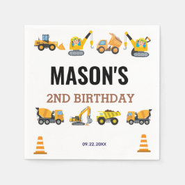 Guardanapo De Papel Boys Construction Birthday Party Theme