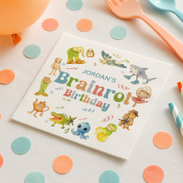 Guardanapo De Papel Brainrot Meme Birthday Party