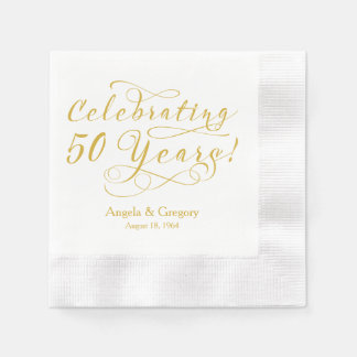 Guardanapo De Papel Branca Dourada do 50º aniversário de casamento per