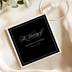 Guardanapo De Papel Branco   Casamento de Elegância Italiana Clássica