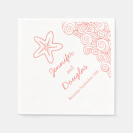 Guardanapo de papel branco de coral espiral de est