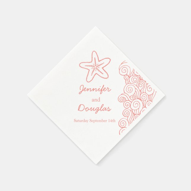 Guardanapo de papel branco de coral espiral de est (Canto)