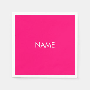 Guardanapo De Papel Branco de fúcsia rosa-quente minimalista de texto