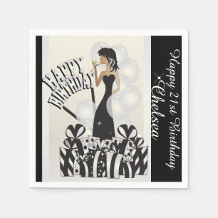 Guardanapo De Papel Branco do nome da menina DIY da diva do feliz