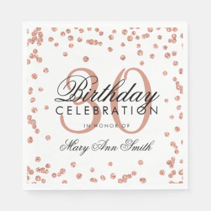 Guardanapo De Papel Branco Dourado cor-de-rosa dos confetes do brilho
