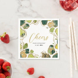 Guardanapo De Papel Branco | Elegante Faux Dourado Estiloso Cheers