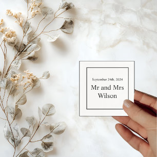 Guardanapo De Papel Branco minimalista moderno sobre coquetel Janto pr