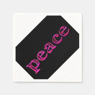 Guardanapo De Papel branco preto de paz rosa