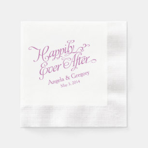 Guardanapo De Papel Branco roxo da orquídea feliz nunca após Wedding
