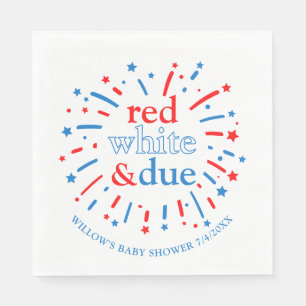 Guardanapo De Papel Branco Vermelho e Chá de fraldas Devido Napkins