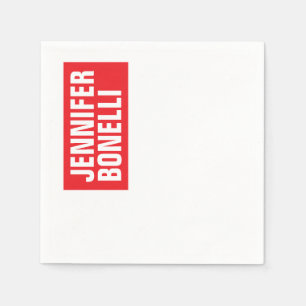 Guardanapo De Papel Branco vermelho-vermelho-preto moderno e profissio