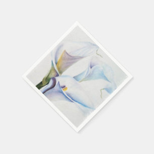 GUARDANAPO DE PAPEL BRANCOS DE LÍRIOS DE CALLA