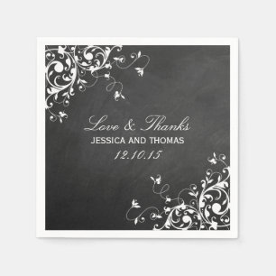 Guardanapo De Papel Brancos No Casamento De Chalkboard Napkins