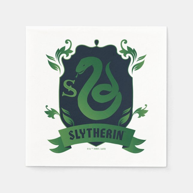 Guardanapo De Papel Brasão da Casa SLYTHERIN™ Ornamentado (Frente)