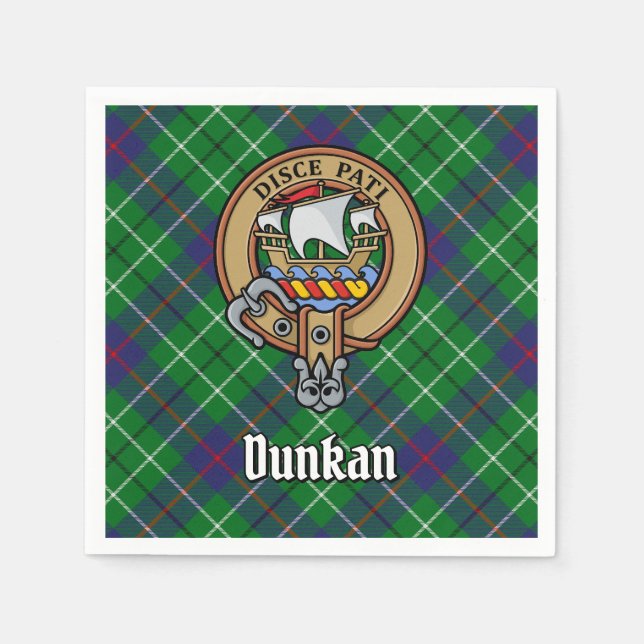 Guardanapo De Papel Brasão do Clã Duncan sobre Tartan (Frente)