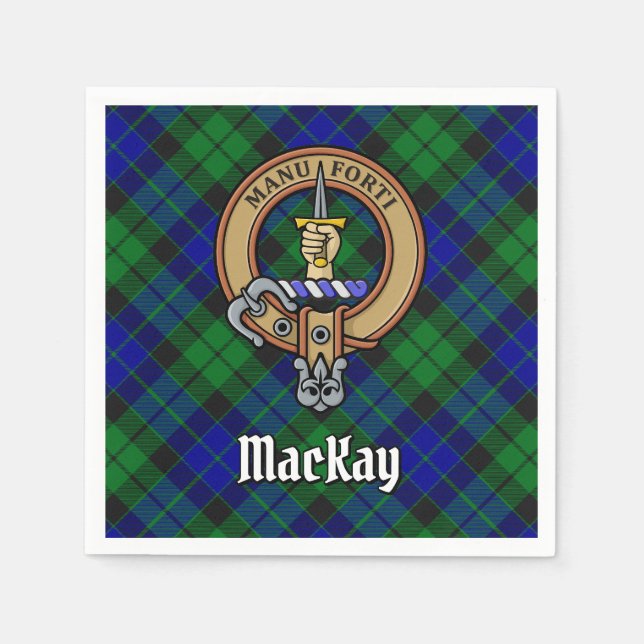 Guardanapo De Papel Brasão do Clã MacKay sobre Tartan (Frente)