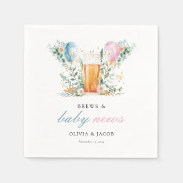 Guardanapo De Papel Brews & Baby News Festa de Revelação de Gênero
