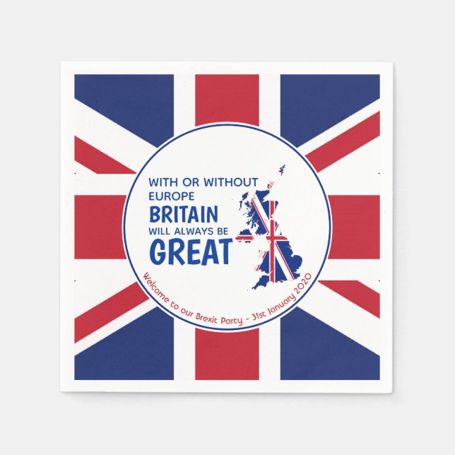Guardanapo De Papel Brexit BRITAIN SEMPRE EXCELENTE Papel Personalizad (Frente)