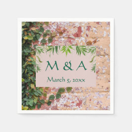 Guardanapo De Papel Bricks Verdes Pintados Casamento de Ivy Cocktail N
