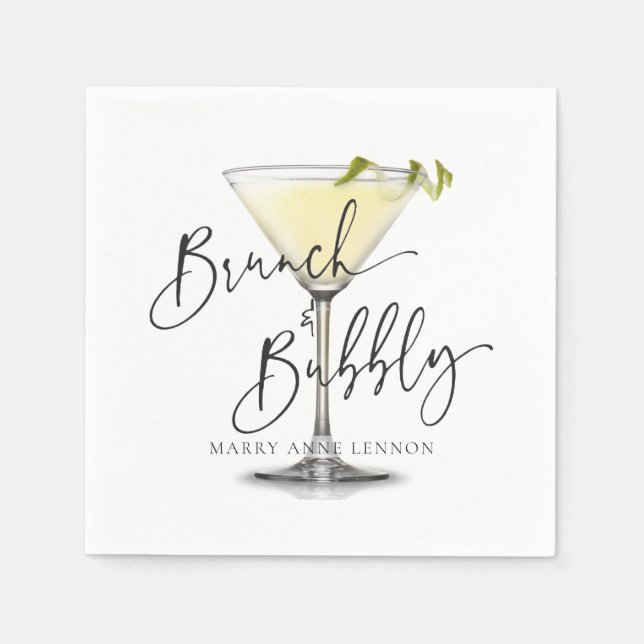 Guardanapo De Papel Bridal Simple Brunch e Bubble Napkins (Frente)