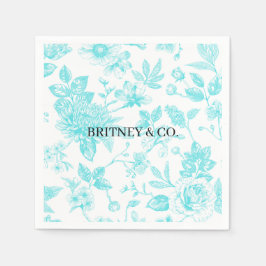Guardanapo De Papel Bride & Co. Teal Floral Toile Personalizado