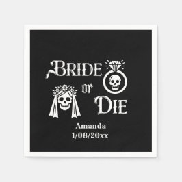Guardanapo De Papel bride or die gothic black and white