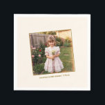 Guardanapo De Papel Bride Vintage Childhood Photo Bridal Shower Party<br><div class="desc">These bridal shower napkins feature a childhood photo of the bride along with her name and shower date for a sweet, personal detail at the celebration. Guests love seeing the bride as a little girl while celebrating her upcoming wedding. The sentimental photo layout adds a meaningful touch to drinks, dessert...</div>