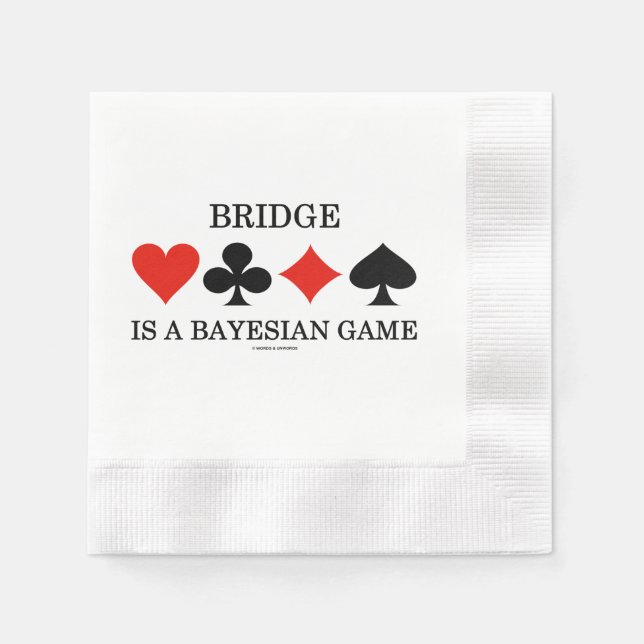 Guardanapo De Papel Bridge Is A Bayesian Game Four Card Suits (Frente)