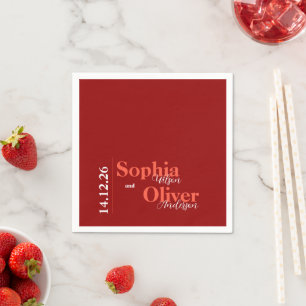 Guardanapo De Papel Bright Cherry Red Minimalist Wedkin Paper Napkin