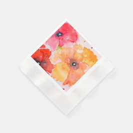 Guardanapo De Papel Bright Floral Watercolor Napkin