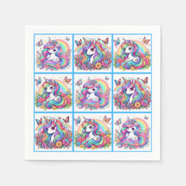 Guardanapo De Papel Bright Unicorn Party Napkins