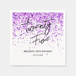 Guardanapo De Papel Brilhante Púrpura Branca A Qualquer Aniversário De