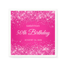 Brilhante Rosa Vibrante Aniversário de 50 anos