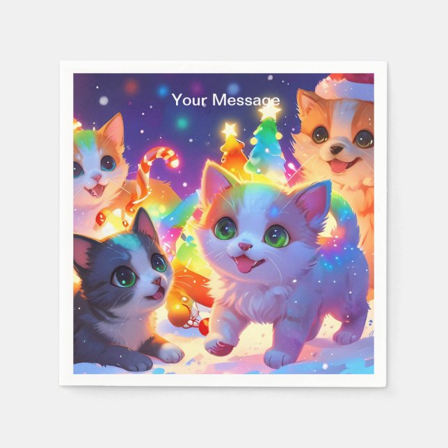 Guardanapo De Papel Brilho de Natal Encantado (Frente)