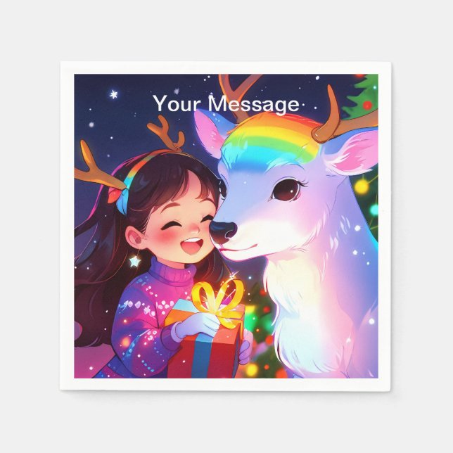 Guardanapo De Papel Brilho de Natal Encantado (Frente)