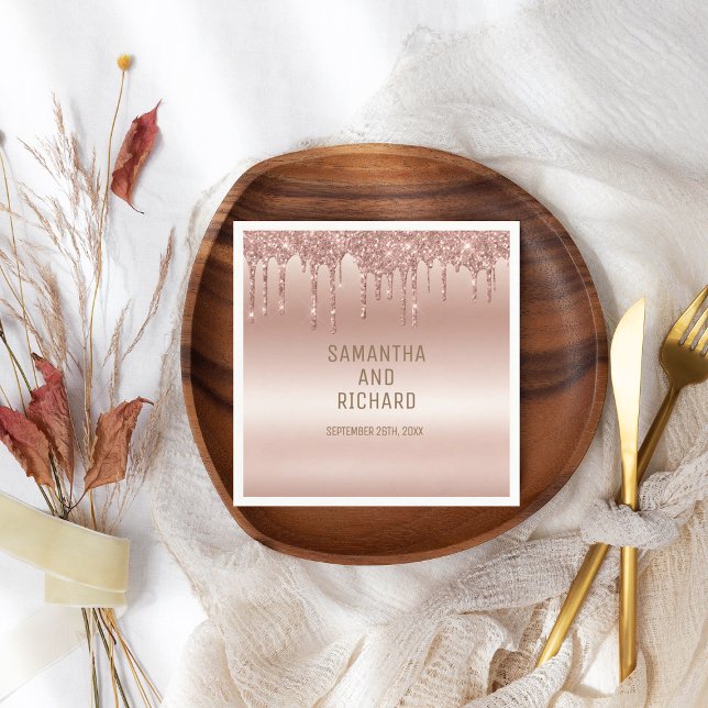 Guardanapo De Papel Brilho Metálico de rosa Dourado (Criador carregado)