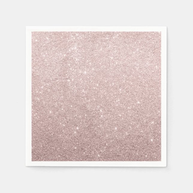 Guardanapo De Papel brilho rosa de ouro elegante (Frente)