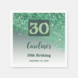 Guardanapo De Papel Brilho Verde Bonito aniversário de 30 anos