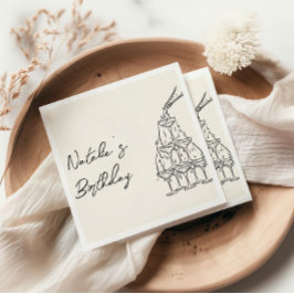 Guardanapo De Papel Brincadeira de Champanhe Desenhada à Mão no Aniver