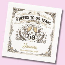 Brinde a 60 anos  Aniversário Elegante Vintage