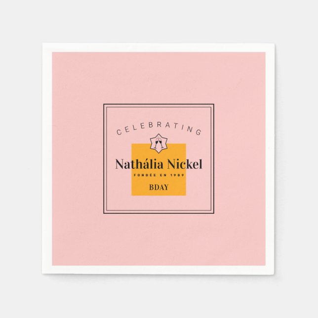 Guardanapo De Papel Brinde com Champanhe (Frente)