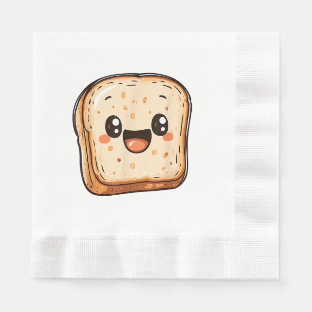 Guardanapo De Papel Brinde de Sorriso de Pedra de Pão Feliz (Frente)