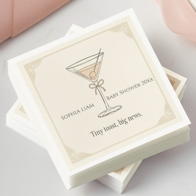 Guardanapo De Papel Brinde Personalizado Tiny Toast Big News (Criador carregado)