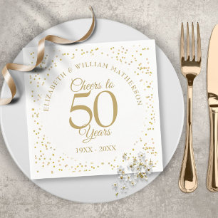Guardanapo De Papel Brindemos a 50 Anos de Bodas de Ouro Pó Dourado